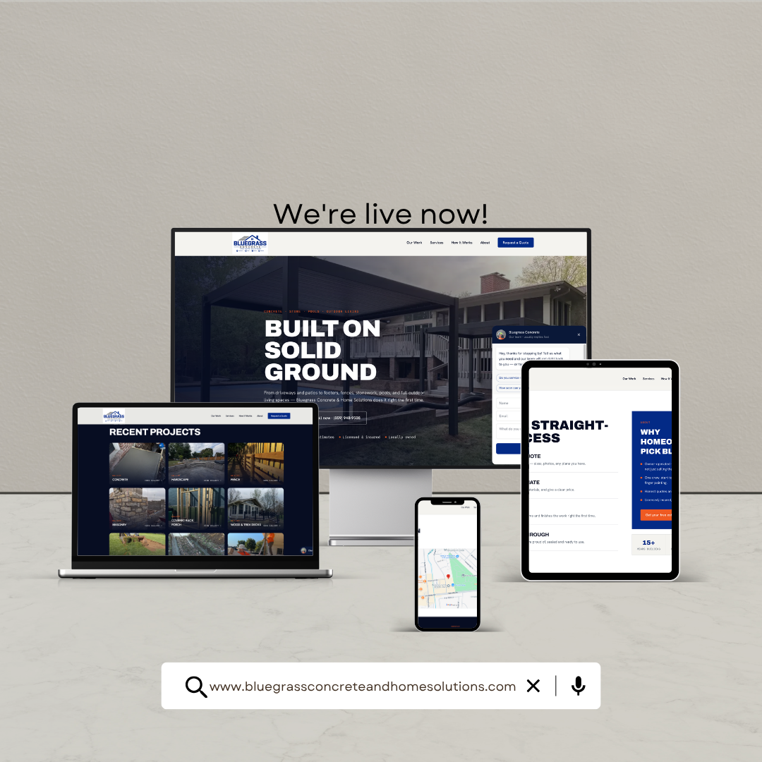 Bluegrass Concrete & Home Solutions website